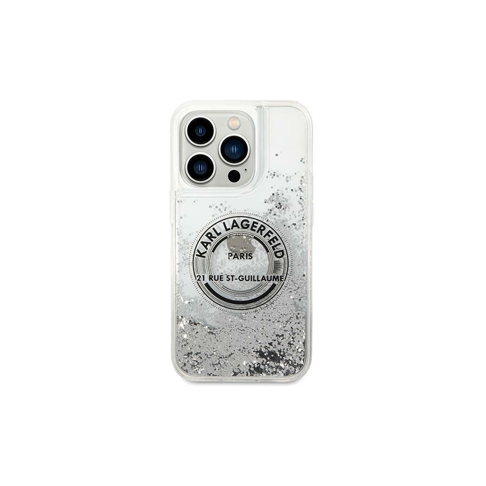 Hurtownia GSM - Etui Karl Lagerfeld KLHCP14LLCRSGRS Apple iPhone 14 Pro srebrny/silver hardcase Liquid Glitter RSG - KLD1027 - {ean13} - Hurt