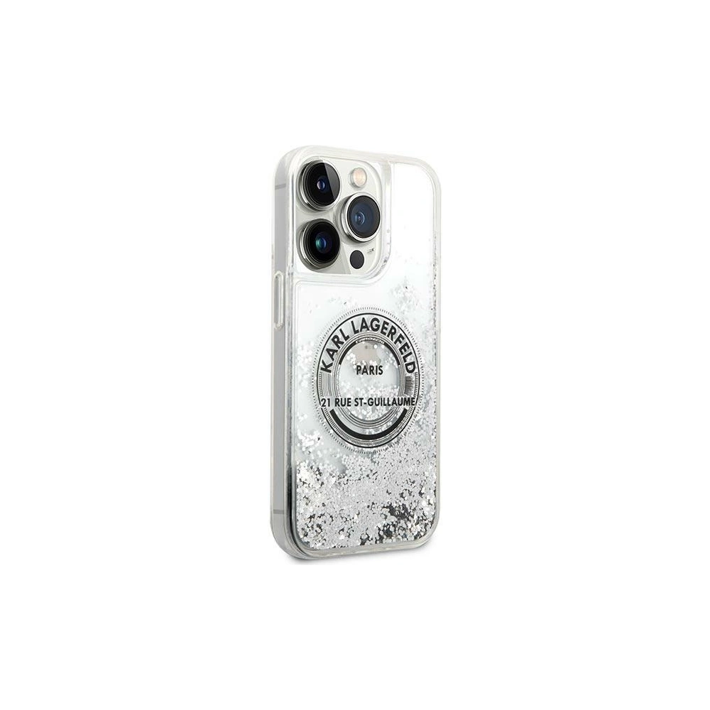 Hurtownia GSM - Etui Karl Lagerfeld KLHCP14LLCRSGRS Apple iPhone 14 Pro stříbrný/silver hardcase Liquid Glitter RSG - KLD1027 - {ean13} - Hurt