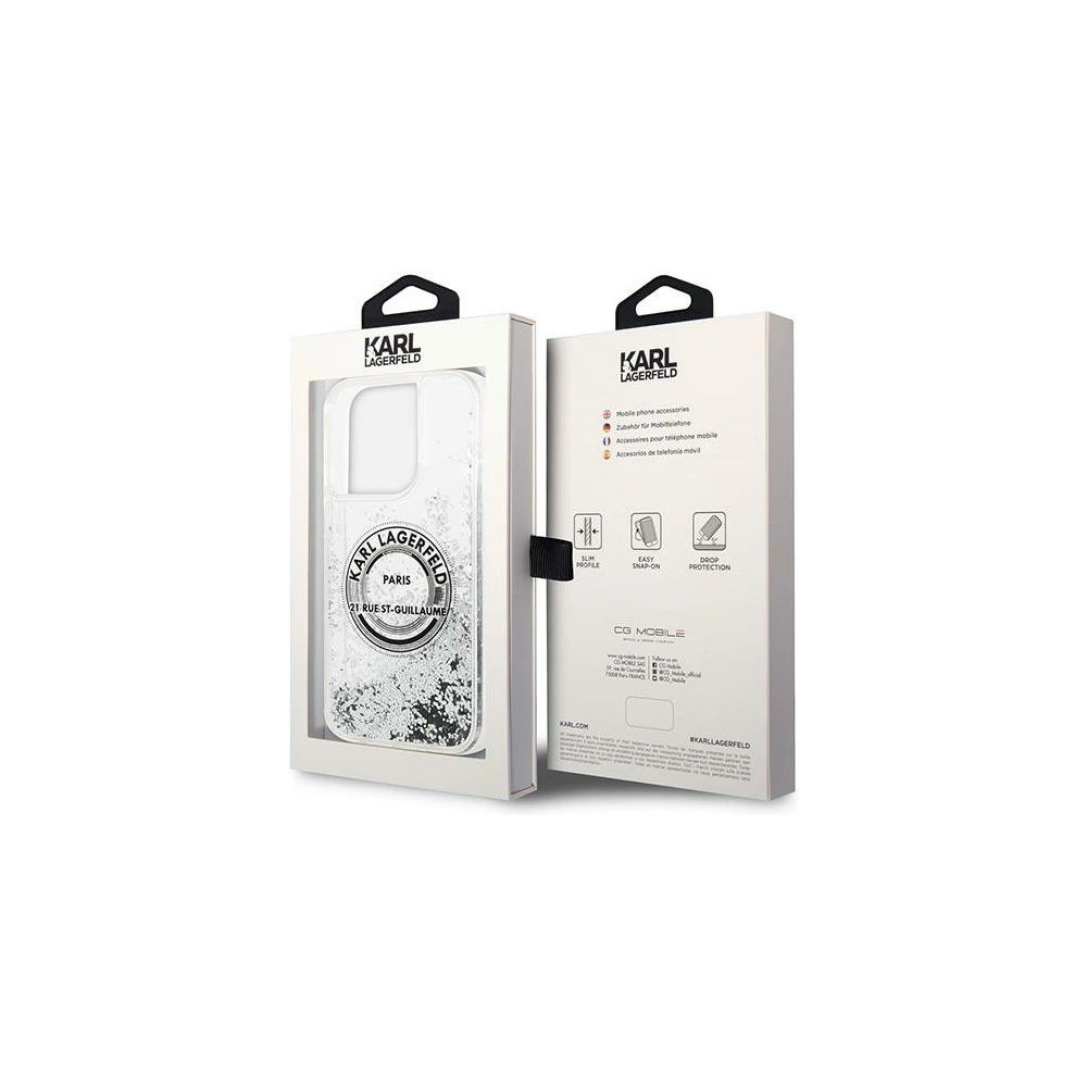 Wholesale Karl Lagerfeld KLHCP14LLCRSGRS Apple iPhone 14 Pro silver hardcase Liquid Glitter RSG - KLD1027 - {ean13} - Hurt
