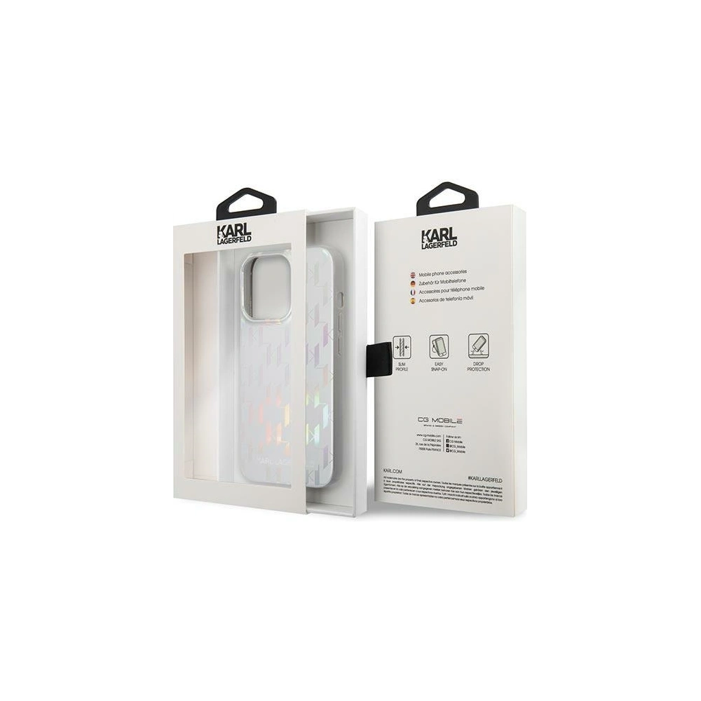 Hurtownia GSM - Case Karl Lagerfeld KLHCP14LLGMMSV3 Apple iPhone 14 Pro Hardcase silber/silver Monogram Iridescent - KLD1028 - {ean13} - Hurt