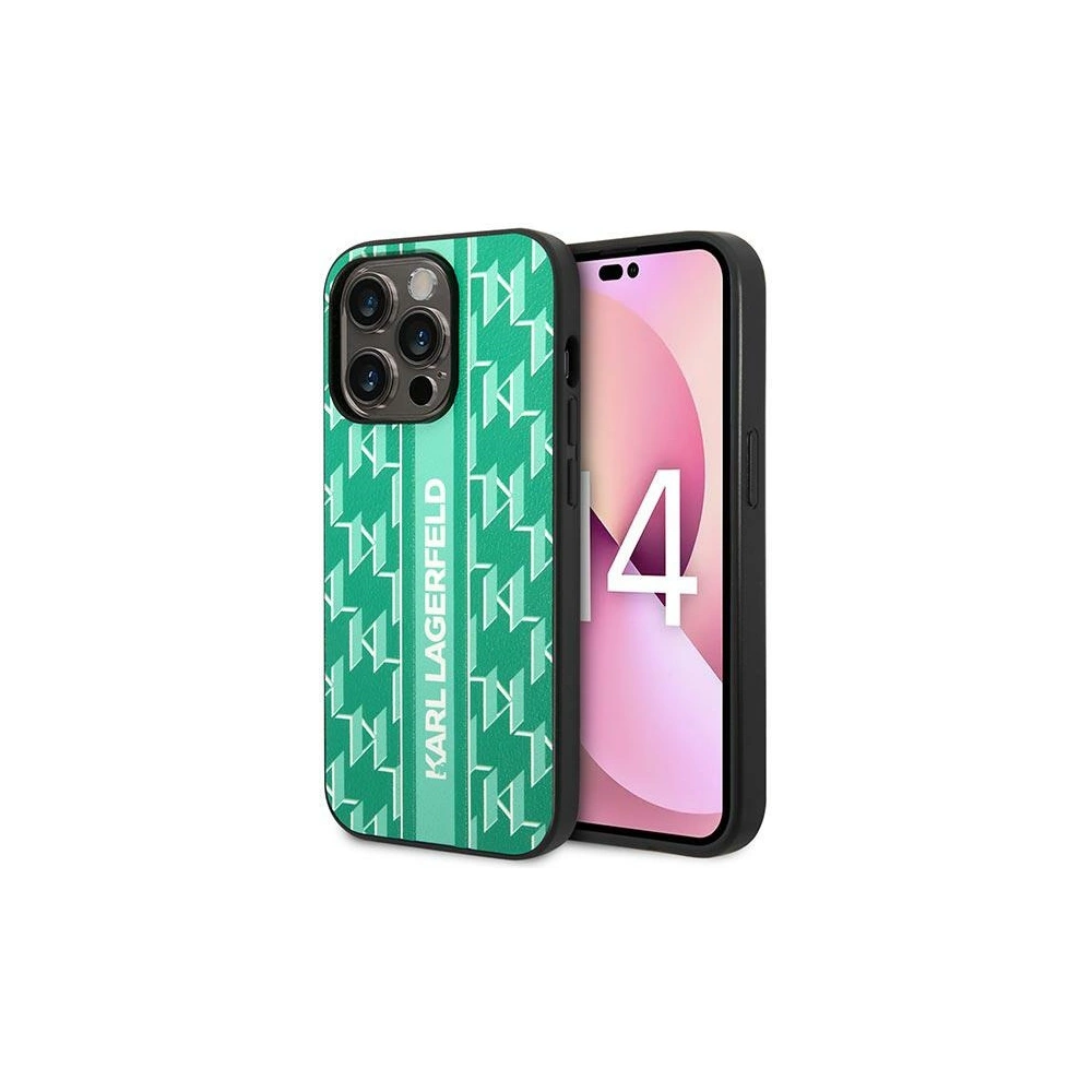 Hurtownia GSM - Etui Karl Lagerfeld KLHCP14LPGKLSKN Apple iPhone 14 Pro hardcase zelený/green Monogram Stripe - KLD1029 - {ean13} - Hurt