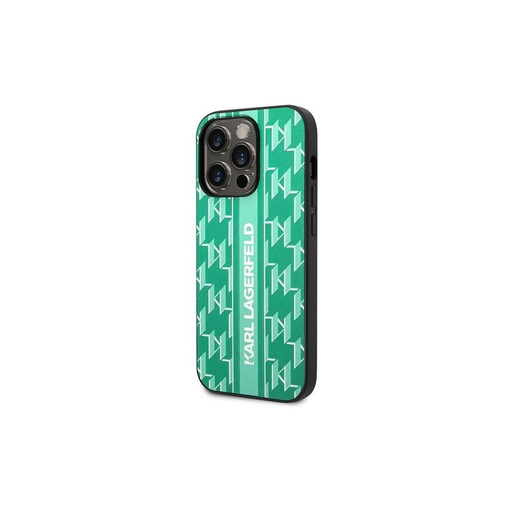 Hurtownia GSM - Etui Karl Lagerfeld KLHCP14LPGKLSKN Apple iPhone 14 Pro hardcase zelený/green Monogram Stripe - KLD1029 - {ean13} - Hurt