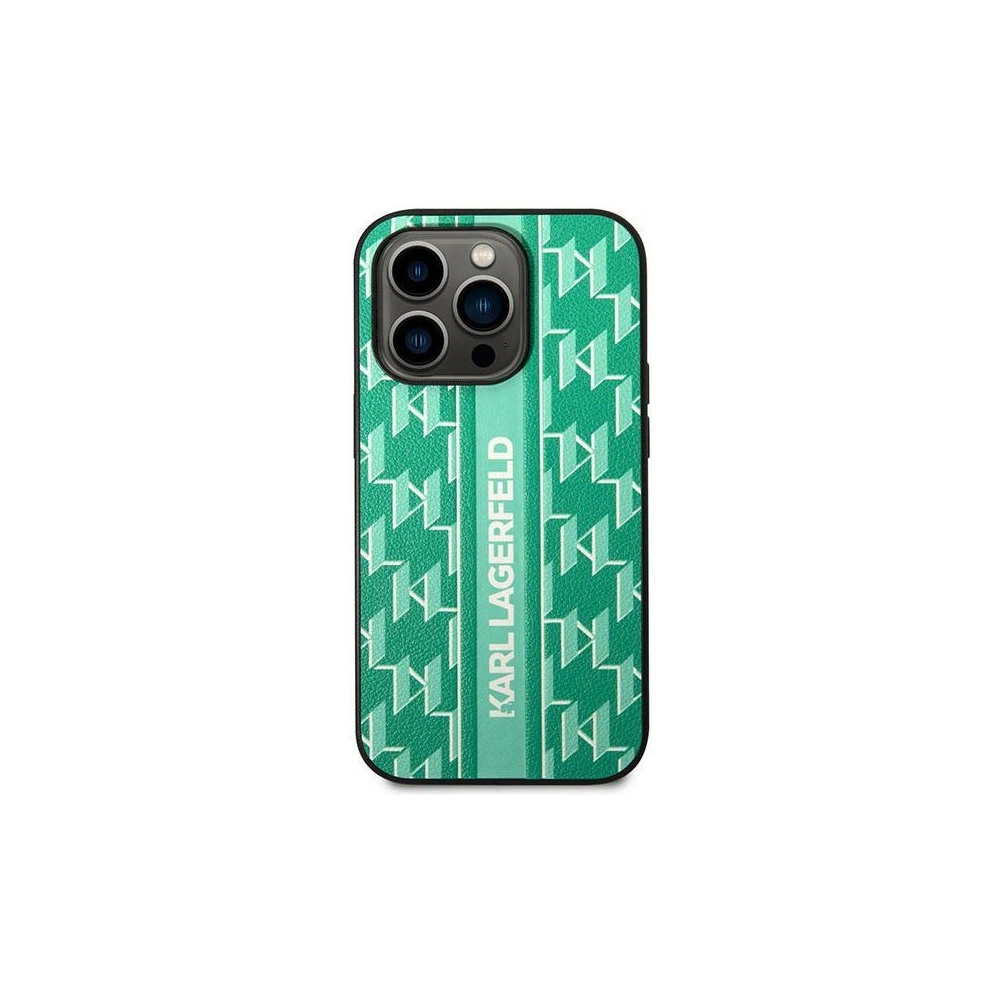 Hurtownia GSM - Etui Karl Lagerfeld KLHCP14LPGKLSKN Apple iPhone 14 Pro hardcase zelený/green Monogram Stripe - KLD1029 - {ean13} - Hurt