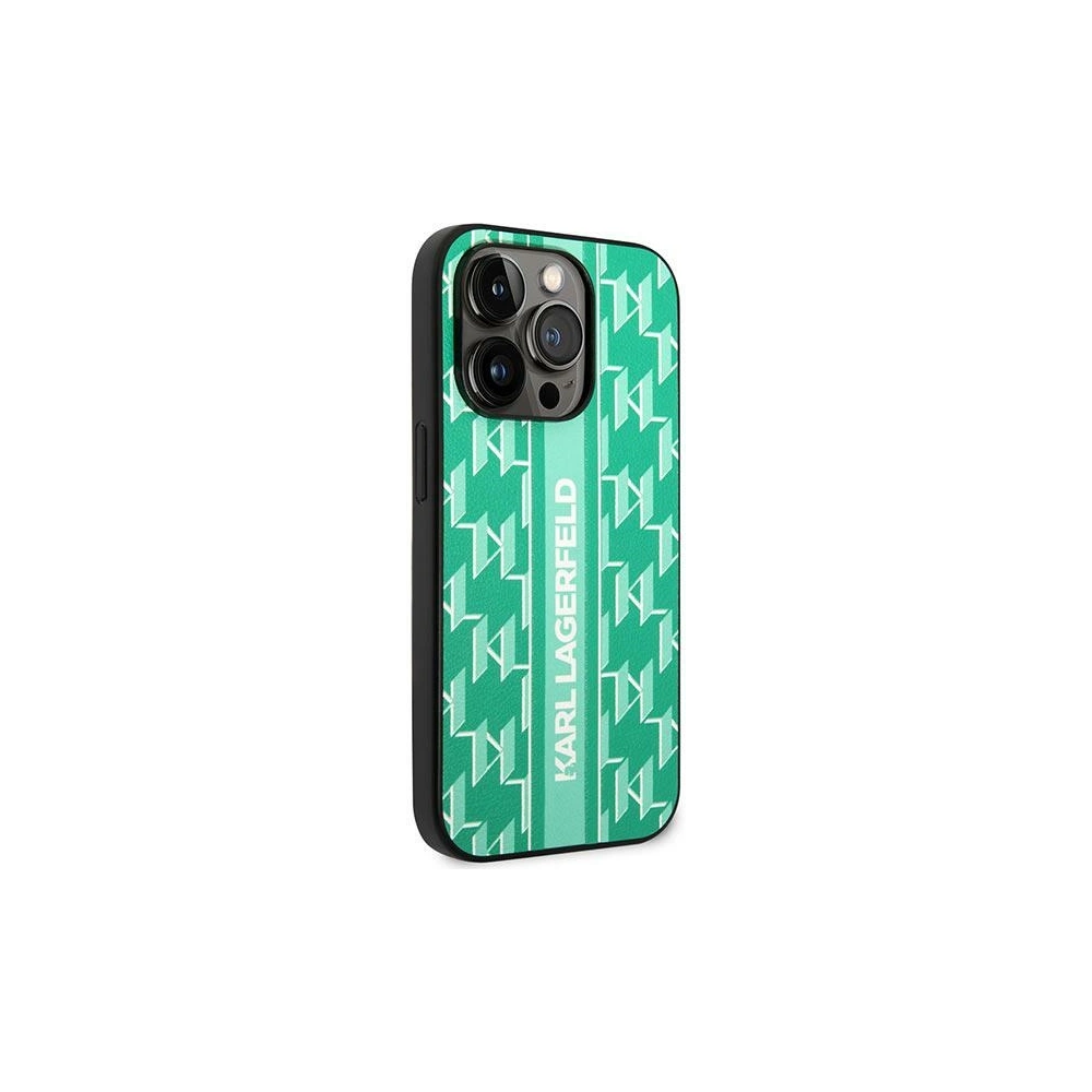Hurtownia GSM - Etui Karl Lagerfeld KLHCP14LPGKLSKN Apple iPhone 14 Pro hardcase zelený/green Monogram Stripe - KLD1029 - {ean13} - Hurt