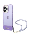 Etui Guess GUHCP14LHGCOHU Apple iPhone 14 Pro fialové/purple hardcase Translucent Pearl Strap