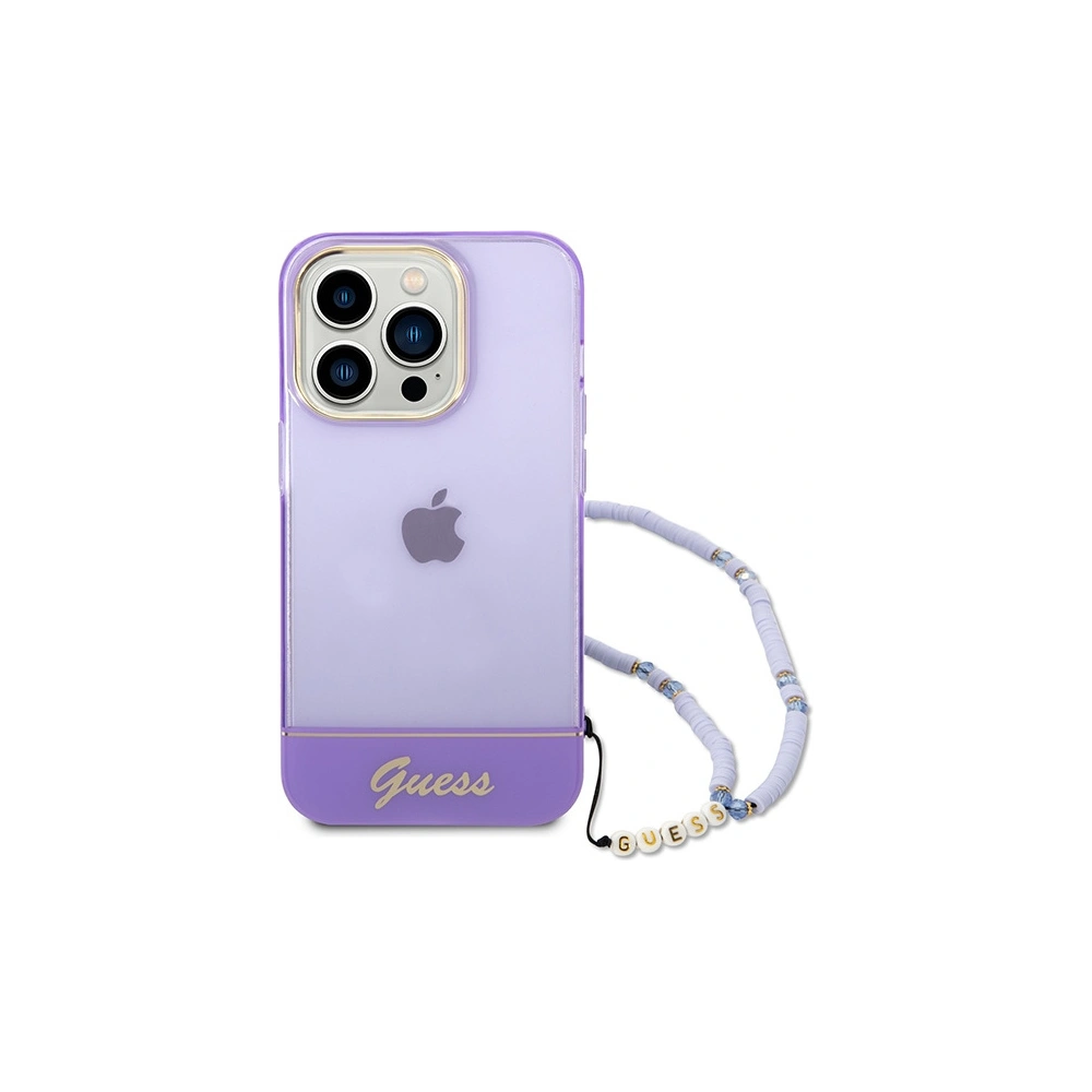 Hurtownia GSM - Etui Guess GUHCP14LHGCOHU Apple iPhone 14 Pro fioletowy/purple hardcase Translucent Pearl Strap - GUE1964 - {ean13} - Hurt