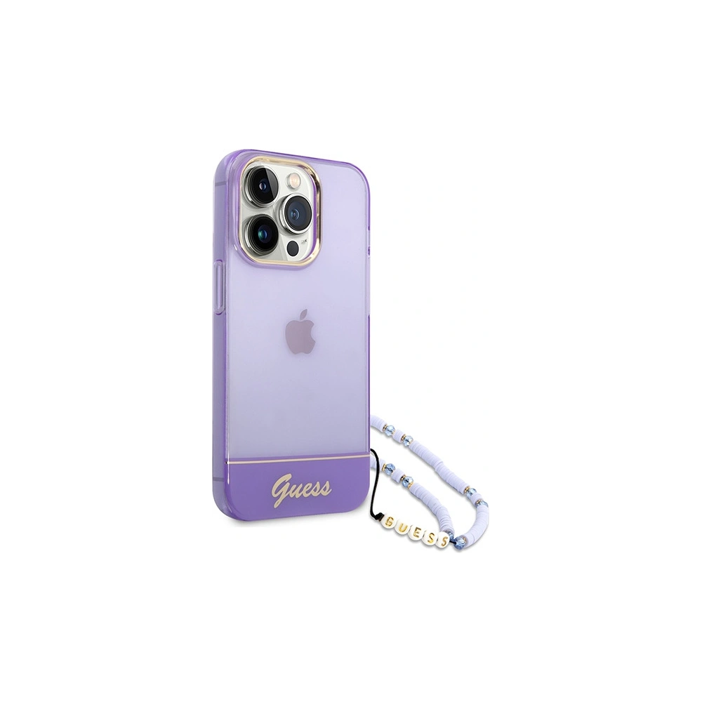 Hurtownia GSM - Etui Guess GUHCP14LHGCOHU Apple iPhone 14 Pro fioletowy/purple hardcase Translucent Pearl Strap - GUE1964 - {ean13} - Hurt