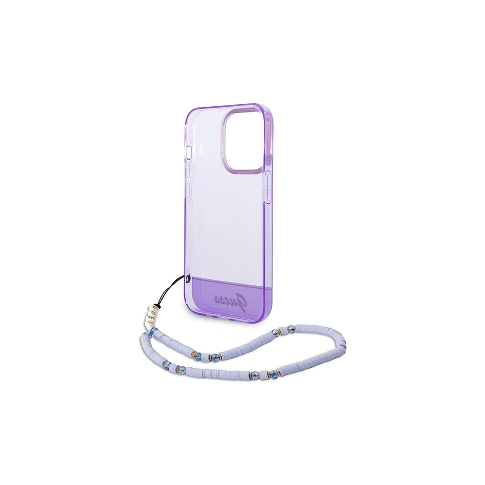 Hurtownia GSM - Etui Guess GUHCP14LHGCOHU Apple iPhone 14 Pro fioletowy/purple hardcase Translucent Pearl Strap - GUE1964 - {ean13} - Hurt