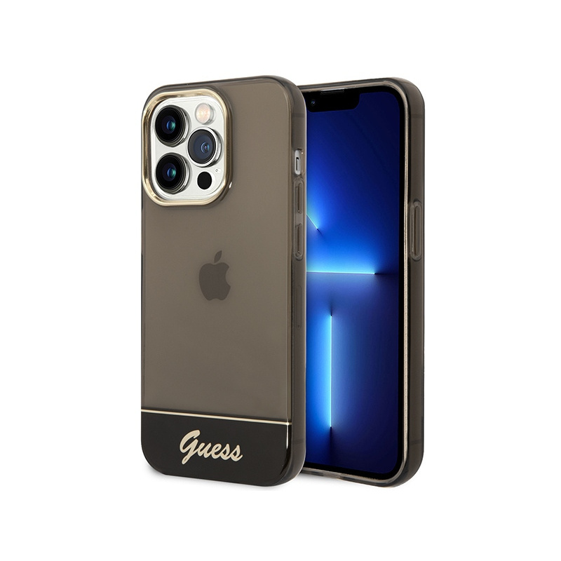 Guess Distributor - 3666339088248 - GUE1965 - Guess GUHCP14LHGCOK Apple iPhone 14 Pro black hardcase Translucent - B2B homescreen