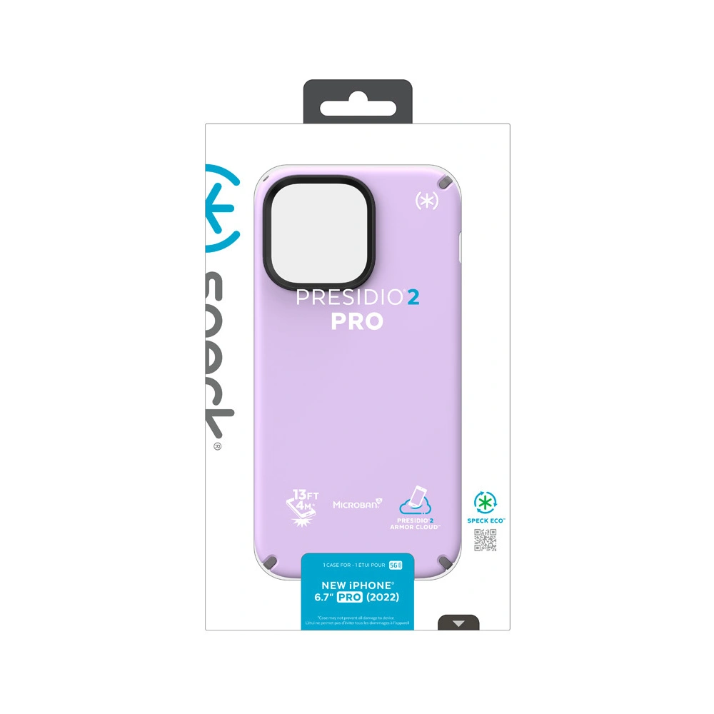 Wholesale Speck Presidio2 Pro MICROBAN Apple iPhone 14 Pro Max (Spring Purple / Cloudygrey / White) - SPK354 - {ean13} - Hurt
