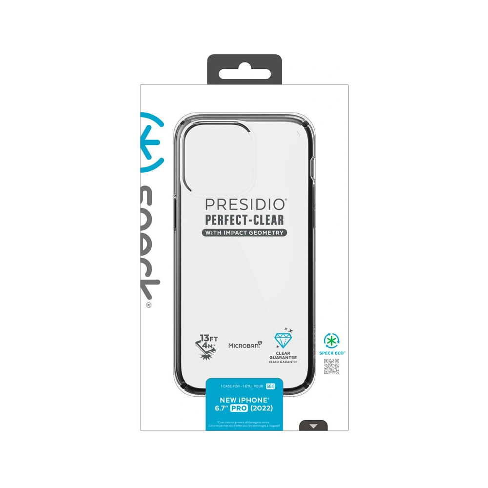 Wholesale Speck Presidio Perfect-Clear Impact Geometry MICROBAN Apple iPhone 14 Pro Max (Clear / Black) - SPK371 - {ean13} - Hurt