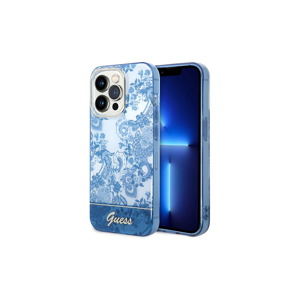 Hurtownia GSM - Etui Guess GUHCP14LHGPLHB Apple iPhone 14 Pro modrý/blue hardcase Porcelain Collection - GUE1970 - {ean13} - Hurt