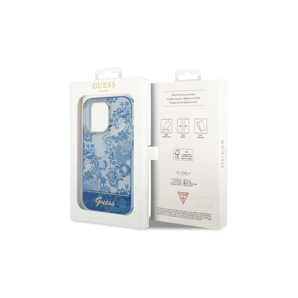 Hurtownia GSM - Etui Guess GUHCP14LHGPLHB Apple iPhone 14 Pro modrý/blue hardcase Porcelain Collection - GUE1970 - {ean13} - Hurt