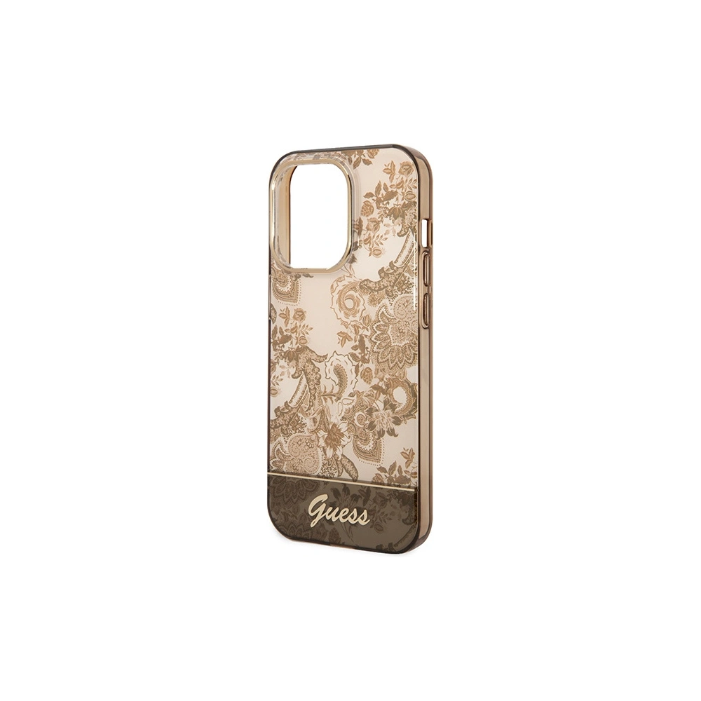 Hurtownia GSM - Etui Guess GUHCP14LHGPLHC Apple iPhone 14 Pro okkersárga kemény tok Porcelain Collection - GUE1971 - {ean13} - Hurt