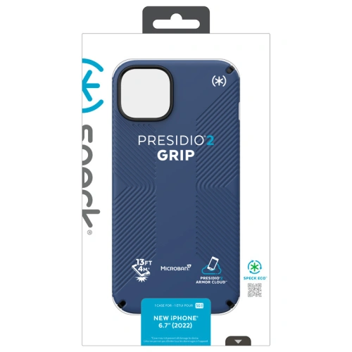 Etui Speck Presidio2 Grip MICROBAN Apple iPhone 14 Plus / 15 Plus (Coastal Blue / Black / White)