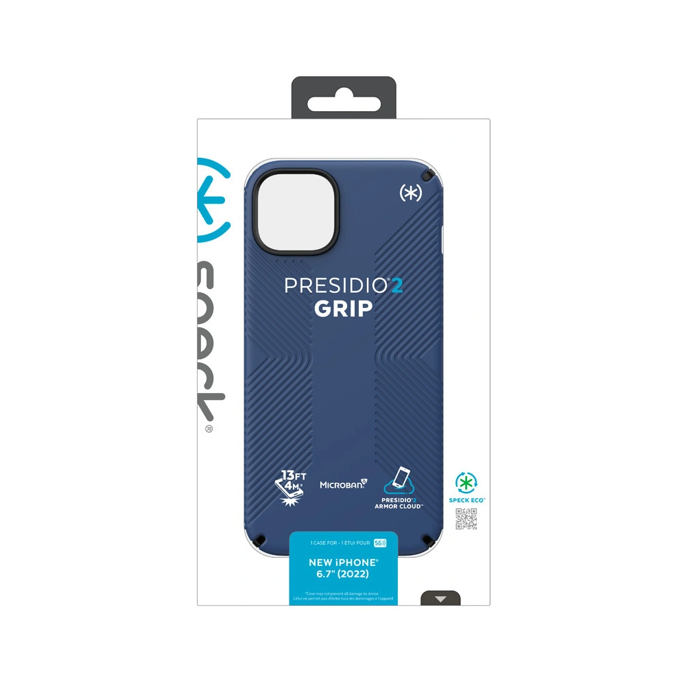 Wholesale Speck Presidio2 Grip MICROBAN Apple iPhone 14 Plus / 15 Plus (Coastal Blue / Black / White) - SPK383 - {ean13} - Hurt