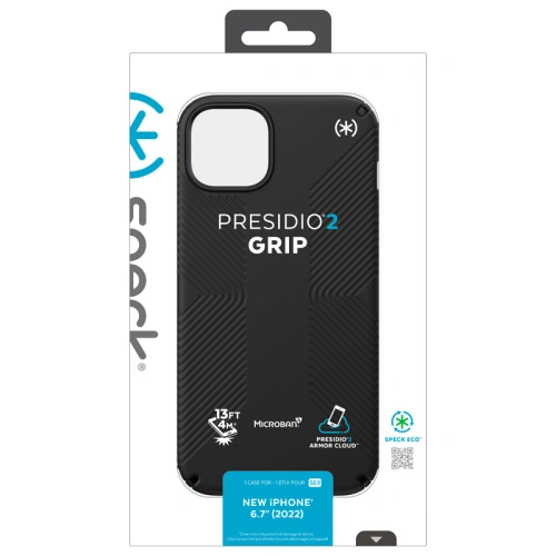Etui Speck Presidio2 Grip MICROBAN Apple iPhone 14 Plus / 15 Plus (Black / Black / White)