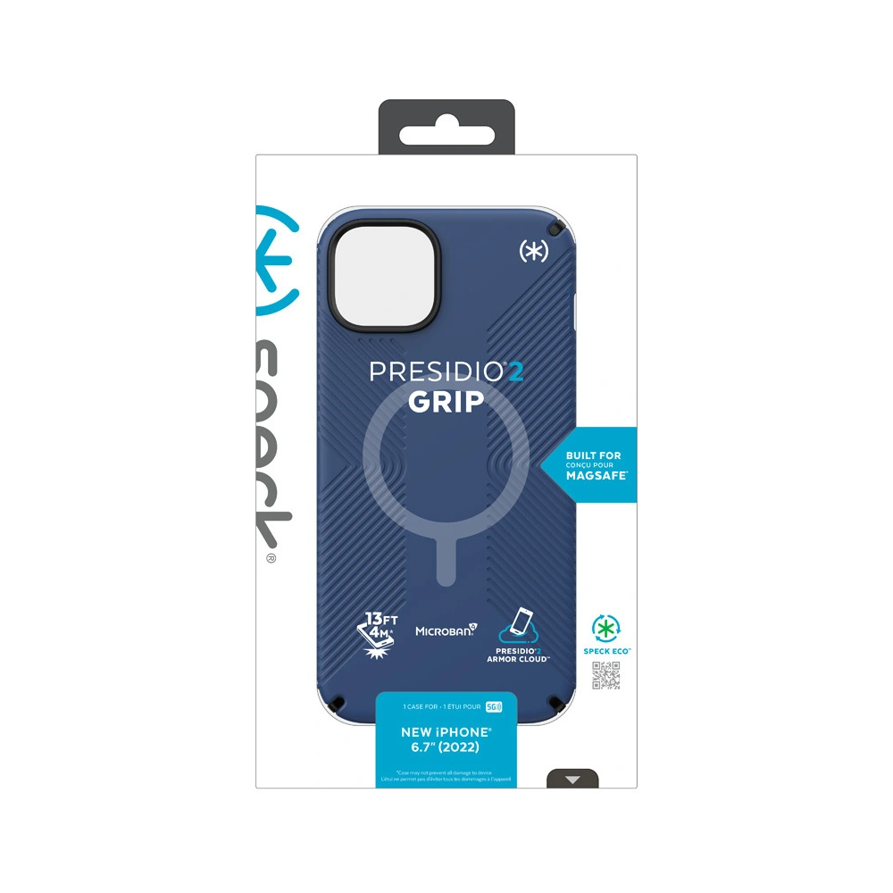 Hurtownia GSM - Case Speck Presidio2 Grip MagSafe MICROBAN für Apple iPhone 14 Plus / 15 Plus (Küstenblau / Schwarz / Weiß) - SPK386 - {ean13} - Hurt
