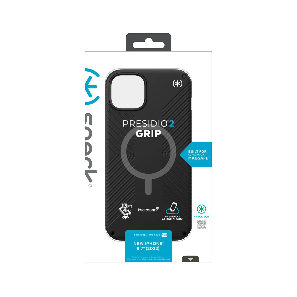 Hurtownia GSM - Etui Speck Presidio2 Grip MagSafe MICROBAN Apple iPhone 14 Plus / 15 Plus (Černá / Černá / Bílá) - SPK387 - {ean13} - Hurt