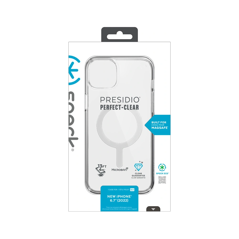 Hurtownia GSM - Etui Speck Presidio Perfect-Clear MagSafe MICROBAN Apple iPhone 14 Plus / 15 Plus (Průhledné) - SPK389 - {ean13} - Hurt