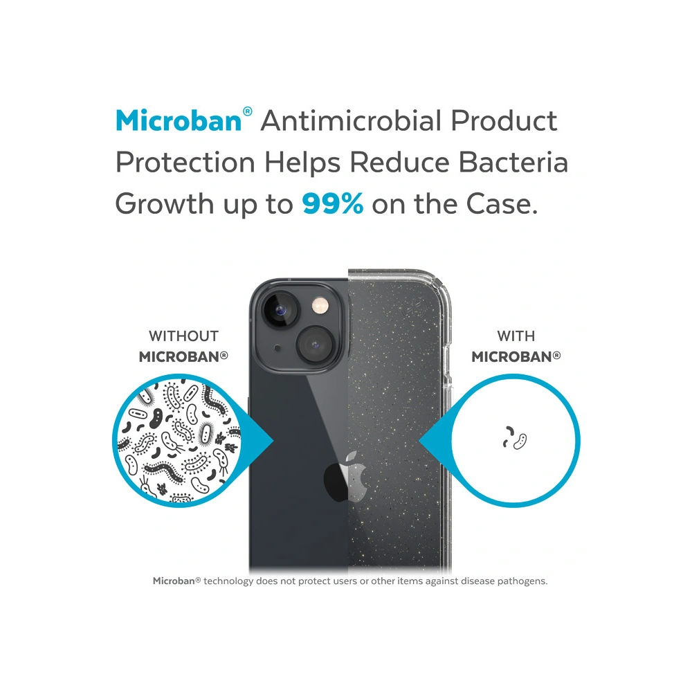 Hurtownia GSM - Etui Speck Presidio Perfect-Clear Glitter MICROBAN Apple iPhone 14 Plus / 15 Plus (Átlátszó / Arany csillám) - SPK390 - {ean13} - Hurt
