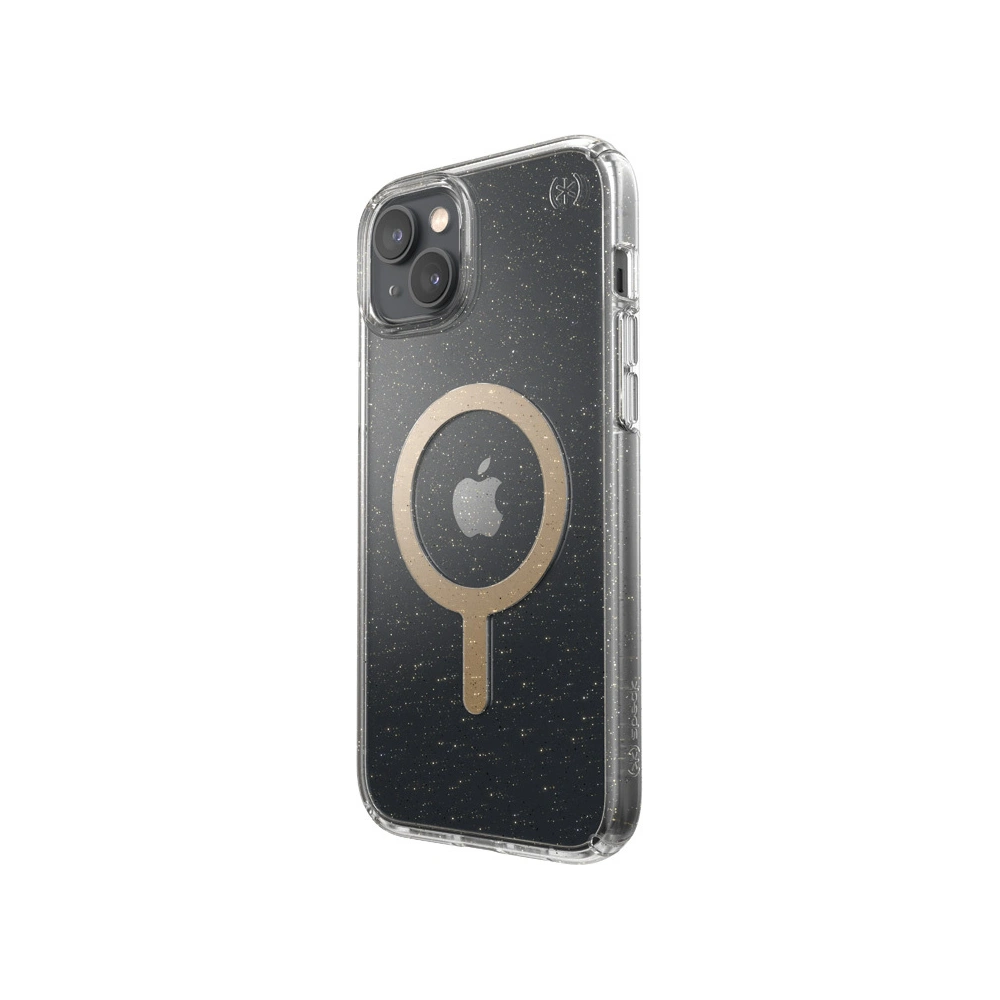 Hurtownia GSM - Etui Speck Presidio Perfect-Clear Glitter MagSafe MICROBAN Apple iPhone 14 Plus / 15 Plus (Čiré / Zlaté třpytky) - SPK391 - {ean13} - Hurt
