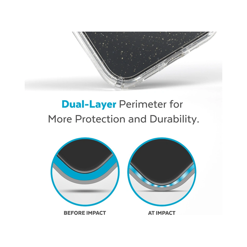 Hurtownia GSM - Case Speck Presidio Perfect-Clear Glitter MagSafe MICROBAN Apple iPhone 14 Plus / 15 Plus (Klar / Gold Glitter) - SPK391 - {ean13} - Hurt