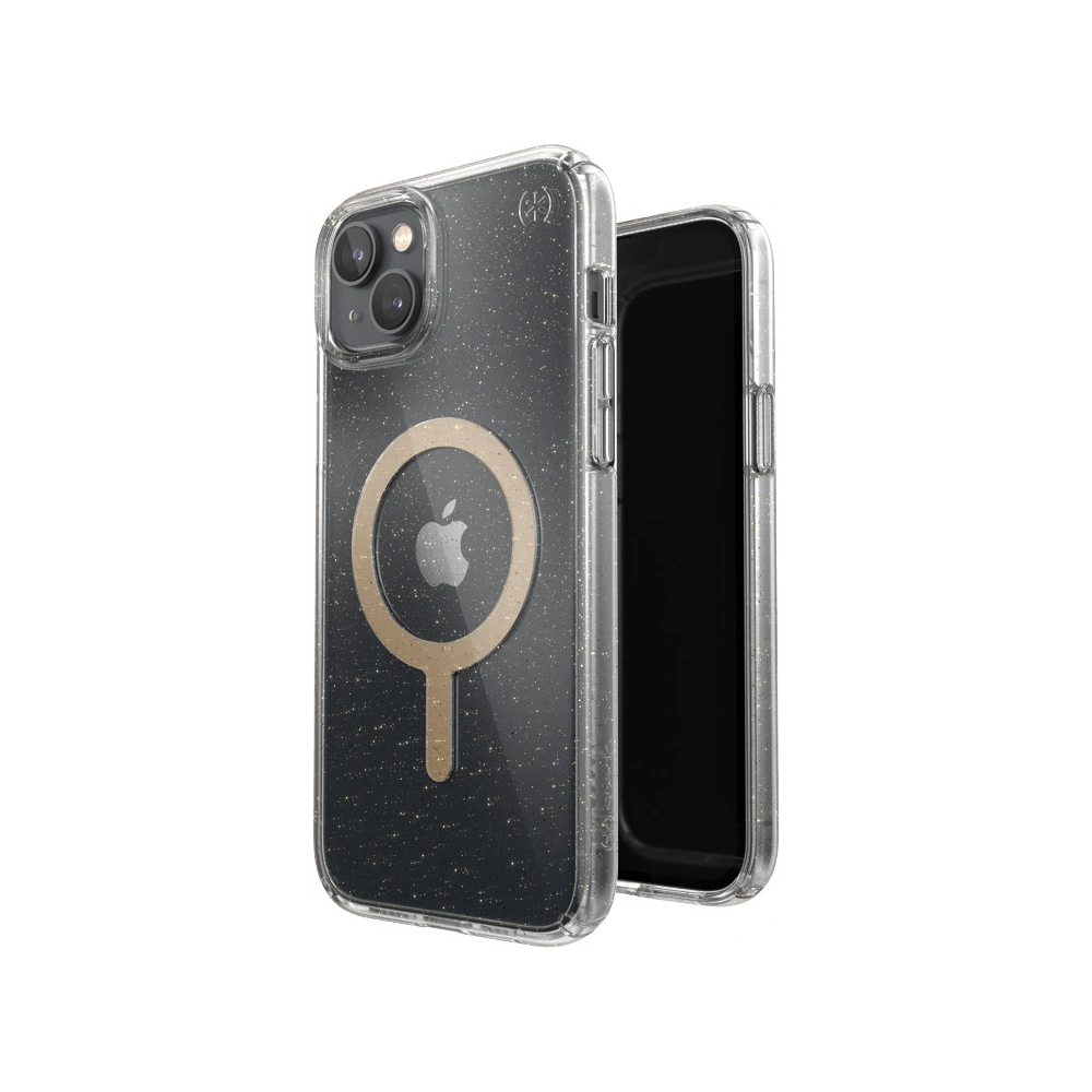 Hurtownia GSM - Case Speck Presidio Perfect-Clear Glitter MagSafe MICROBAN Apple iPhone 14 Plus / 15 Plus (Klar / Gold Glitter) - SPK391 - {ean13} - Hurt