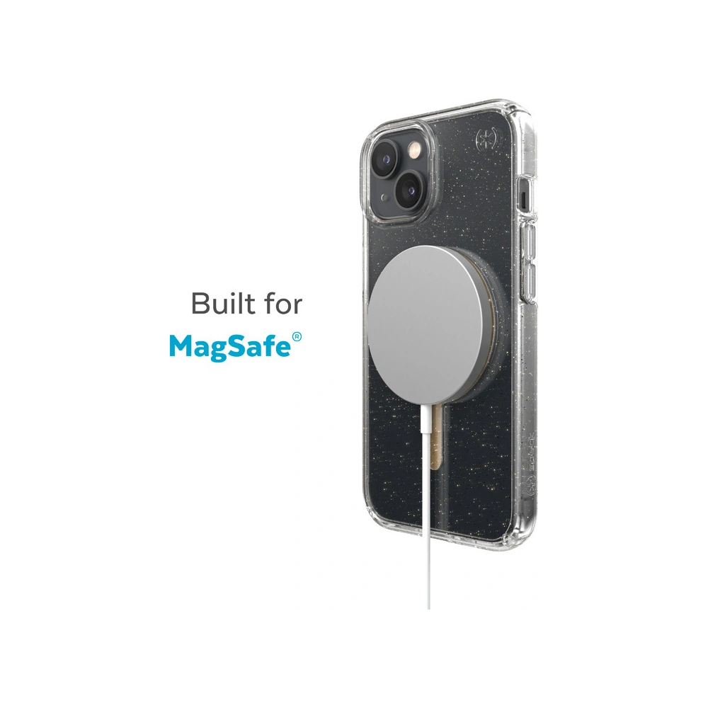 Hurtownia GSM - Case Speck Presidio Perfect-Clear Glitter MagSafe MICROBAN Apple iPhone 14 Plus / 15 Plus (Klar / Gold Glitter) - SPK391 - {ean13} - Hurt
