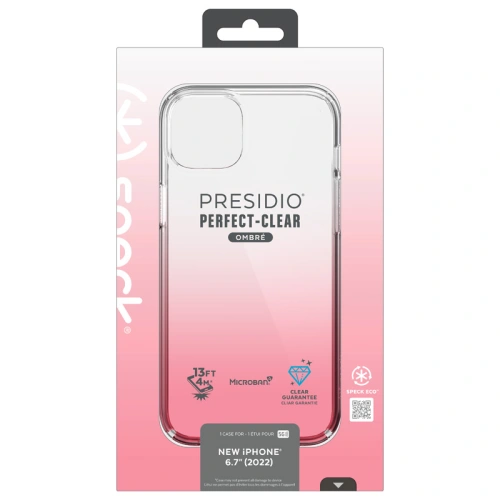 Etui Speck Presidio Perfect-Clear Ombre MICROBAN Apple iPhone 14 Plus / 15 Plus (Clear / Vintage Rose Fade)