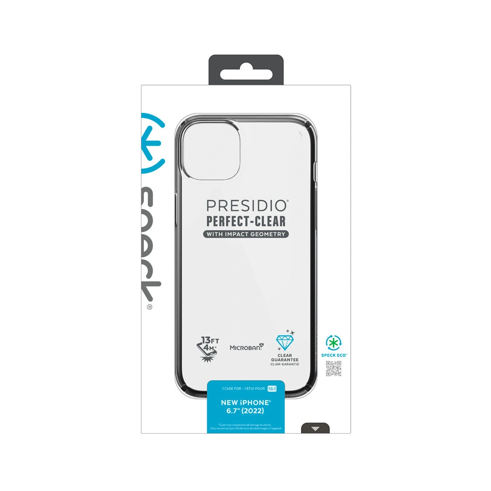 Hurtownia GSM - Etui Speck Presidio Perfect-Clear Impact Geometry MICROBAN Apple iPhone 14 Plus / 15 Plus (Čiré / Černé) - SPK394 - {ean13} - Hurt