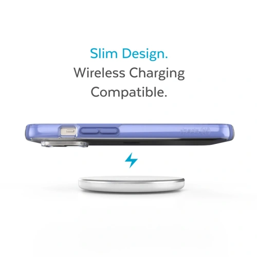 Etui Speck Presidio Perfect-Clear Impact Geometry MICROBAN Apple iPhone 14 Plus / 15 Plus (Clear / Grounded Purple)