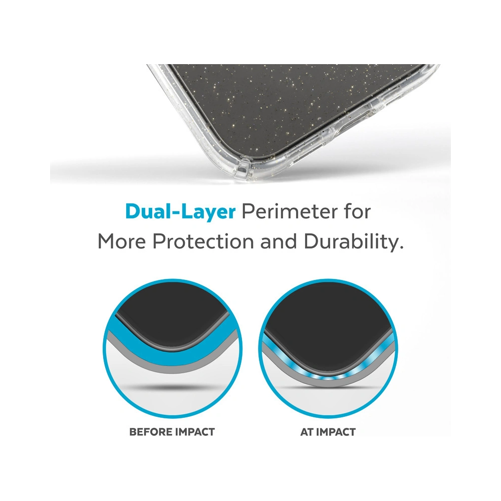 Wholesale Speck Presidio Perfect-Clear Glitter MICROBAN Apple iPhone 14 Pro (Clear / Gold Glitter) - SPK414 - {ean13} - Hurt