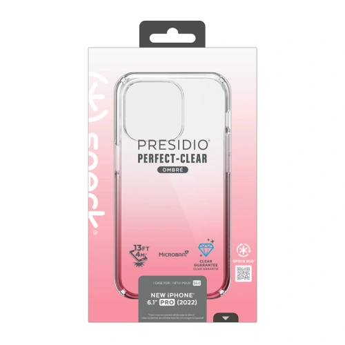 Etui Speck Presidio Perfect-Clear Ombre MICROBAN Apple iPhone 14 Pro (Clear / Vintage Rose Fade)
