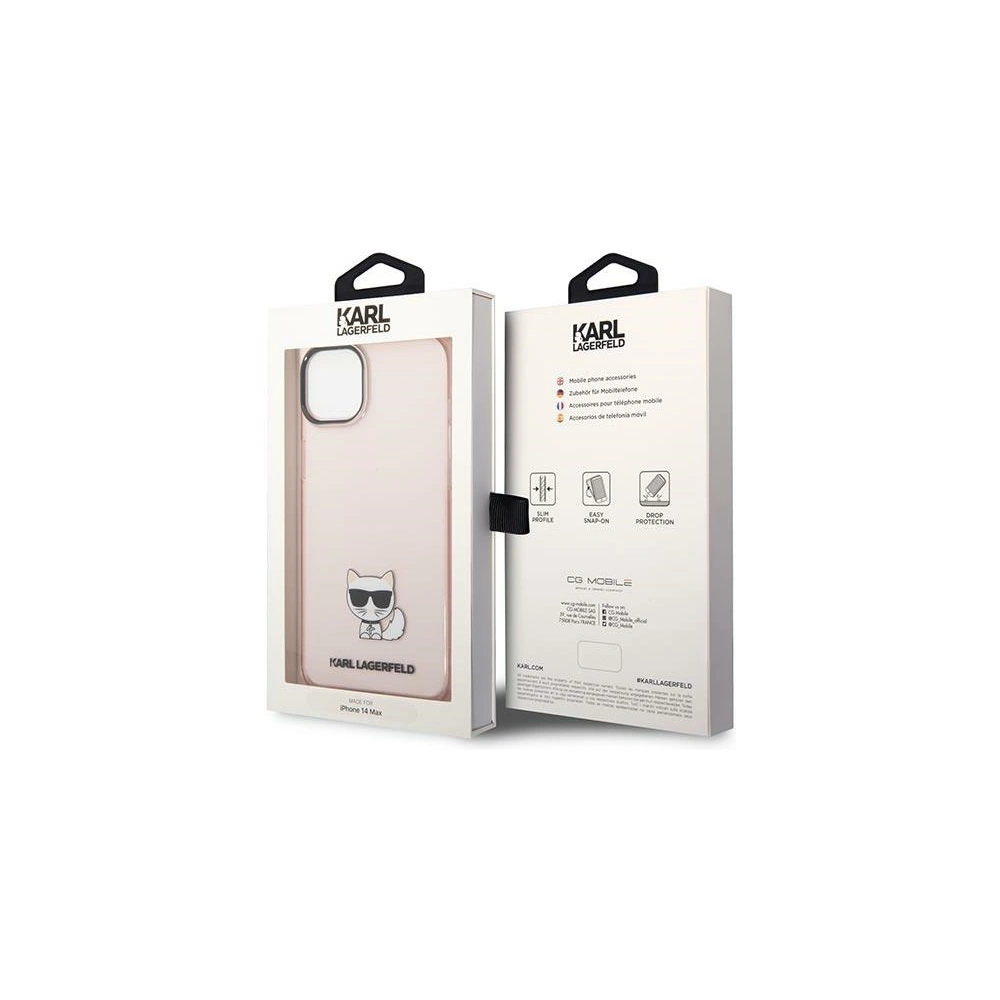 Hurtownia GSM - Etui Karl Lagerfeld KLHCP14MCTTRI Apple iPhone 14 Plus / 15 Plus hardcase růžový/pink Transparent Choupette Body - KLD1037 - {ean13} - Hurt