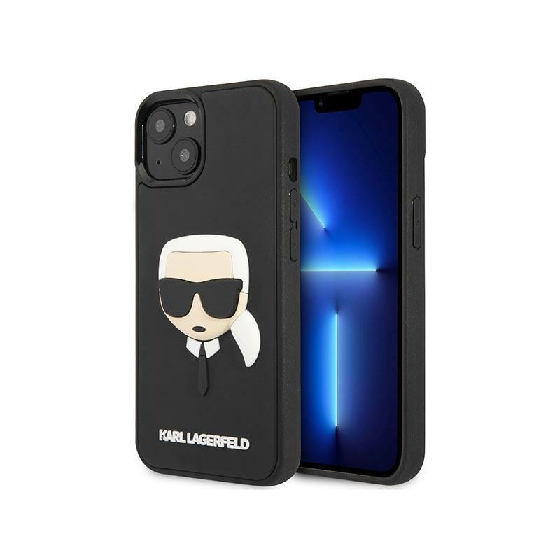 Karl Lagerfeld Distributor - 3666339086459 - KLD1038 - Karl Lagerfeld KLHCP14MKH3DBK Apple iPhone 14 Plus / 15 Plus black hardcase 3D Rubber Karl`s Head - B2B homescreen