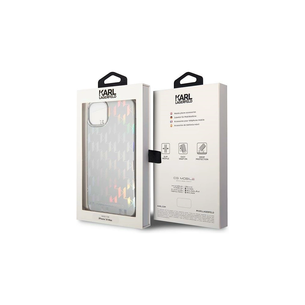 Hurtownia GSM - Case Karl Lagerfeld KLHCP14MLGMMSV3 für Apple iPhone 14 Plus / 15 Plus Hartschale silber Monogram Iridescent - KLD1039 - {ean13} - Hurt