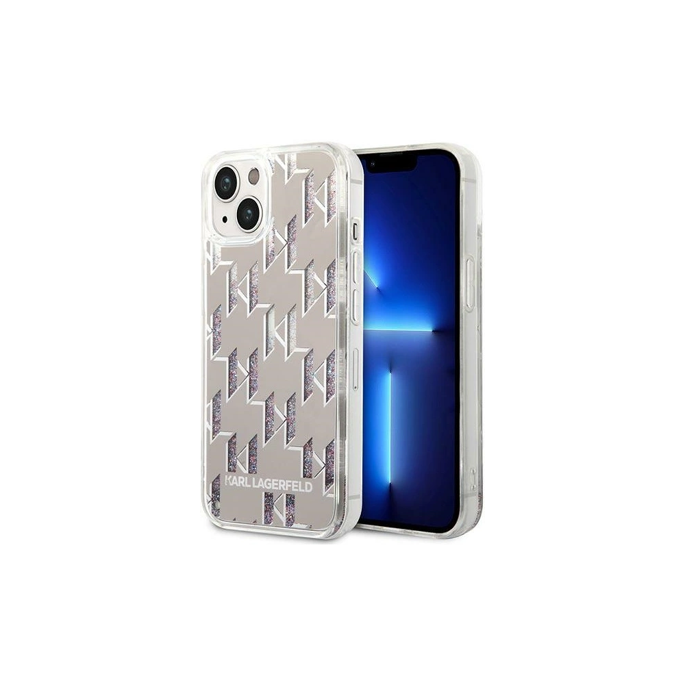 Hurtownia GSM - Case Karl Lagerfeld KLHCP14MLMNMS Apple iPhone 14 Plus / 15 Plus Hardcase silber/silver Liquid Glitter Monogram - KLD1040 - {ean13} - Hurt