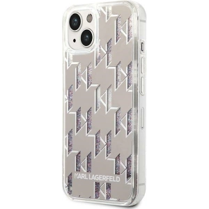 Etui Karl Lagerfeld KLHCP14MLMNMS Apple iPhone 14 Plus / 15 Plus hardcase argintie/silver Liquid Glitter Monogram