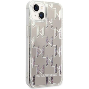 Etui Karl Lagerfeld KLHCP14MLMNMS Apple iPhone 14 Plus / 15 Plus hardcase argintie/silver Liquid Glitter Monogram
