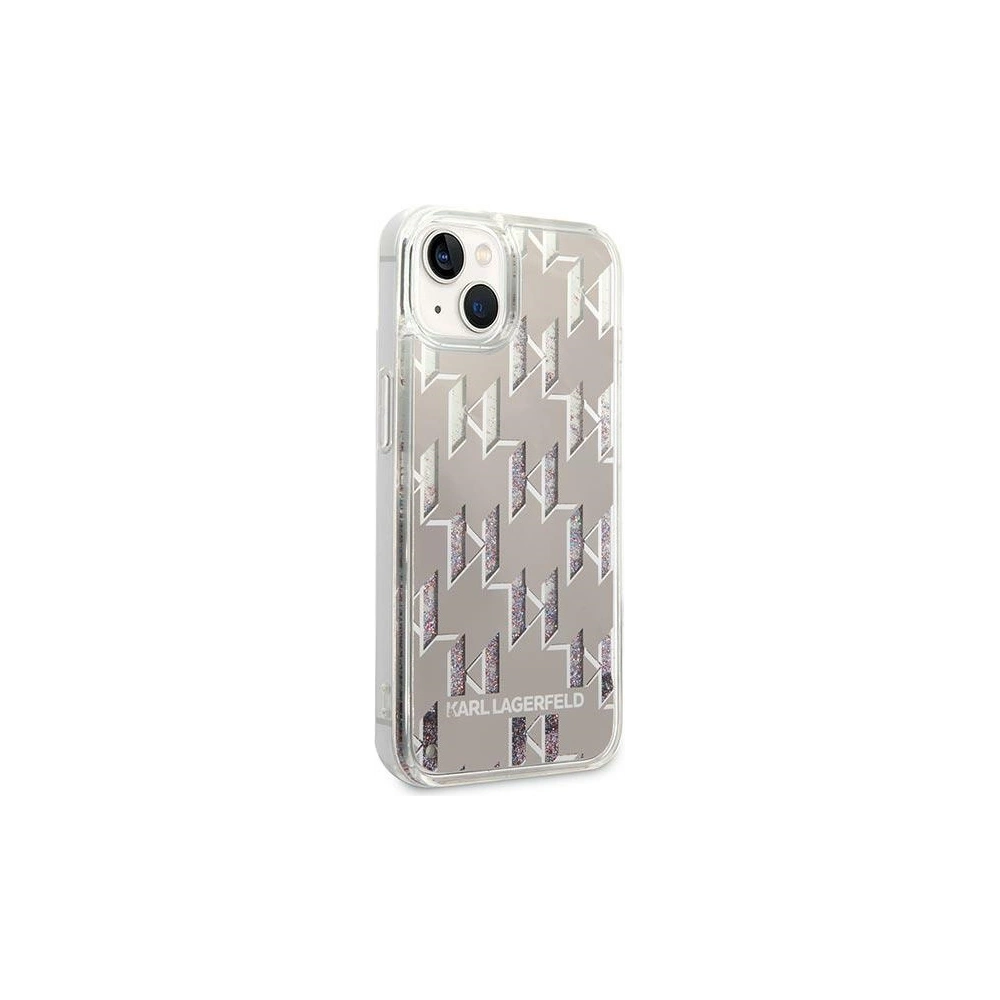 Hurtownia GSM - Case Karl Lagerfeld KLHCP14MLMNMS Apple iPhone 14 Plus / 15 Plus Hardcase silber/silver Liquid Glitter Monogram - KLD1040 - {ean13} - Hurt