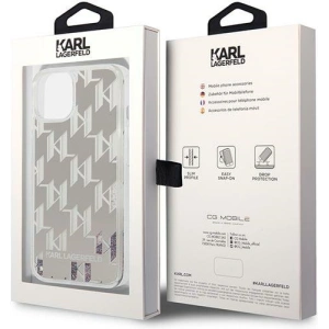 Etui Karl Lagerfeld KLHCP14MLMNMS Apple iPhone 14 Plus / 15 Plus hardcase argintie/silver Liquid Glitter Monogram