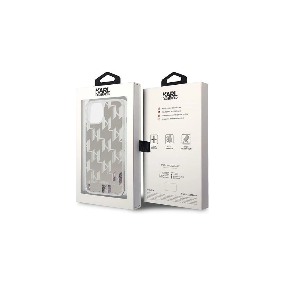 Hurtownia GSM - Case Karl Lagerfeld KLHCP14MLMNMS Apple iPhone 14 Plus / 15 Plus Hardcase silber/silver Liquid Glitter Monogram - KLD1040 - {ean13} - Hurt