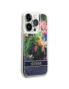 Wholesale Guess GUHCP14LLFLSB Apple iPhone 14 Pro blue hardcase Flower Liquid Glitter - GUE1974 - {ean13} - Hurt