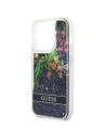 Wholesale Guess GUHCP14LLFLSB Apple iPhone 14 Pro blue hardcase Flower Liquid Glitter - GUE1974 - {ean13} - Hurt