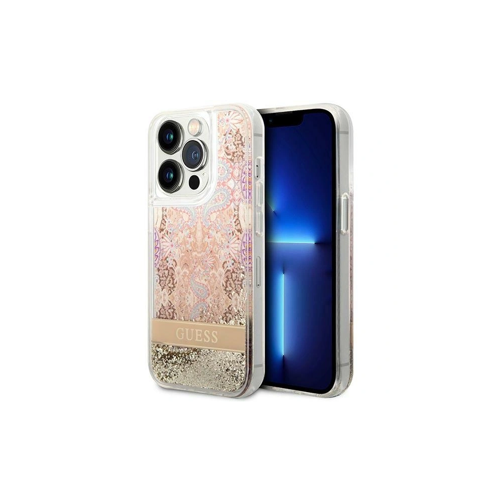 Hurtownia GSM - Etui Guess GUHCP14LLFLSD Apple iPhone 14 Pro aur/gold hardcase Paisley Liquid Glitter - GUE1975 - {ean13} - Hurt