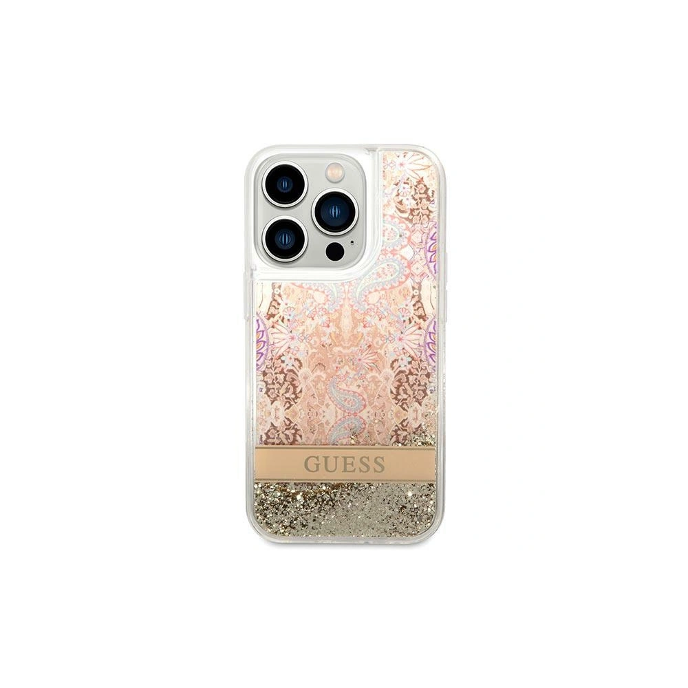 Hurtownia GSM - Etui Guess GUHCP14LLFLSD Apple iPhone 14 Pro aur/gold hardcase Paisley Liquid Glitter - GUE1975 - {ean13} - Hurt