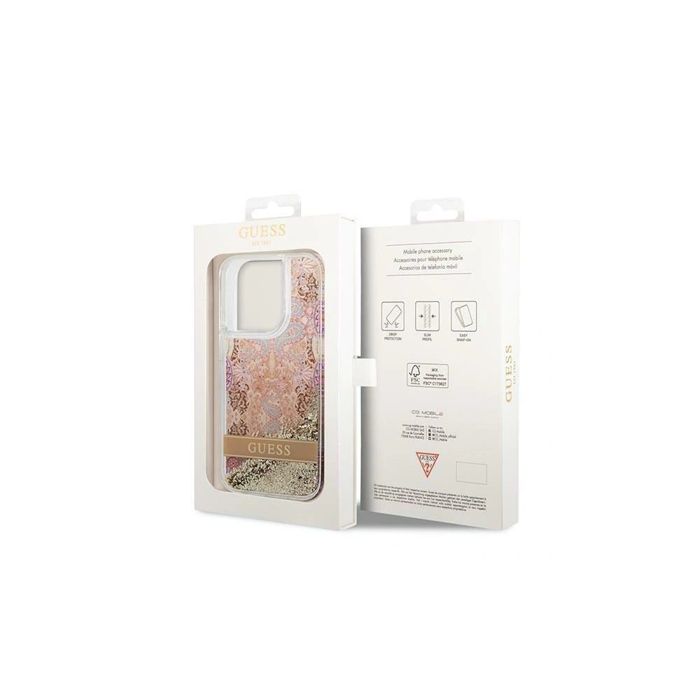 Hurtownia GSM - Etui Guess GUHCP14LLFLSD Apple iPhone 14 Pro aur/gold hardcase Paisley Liquid Glitter - GUE1975 - {ean13} - Hurt
