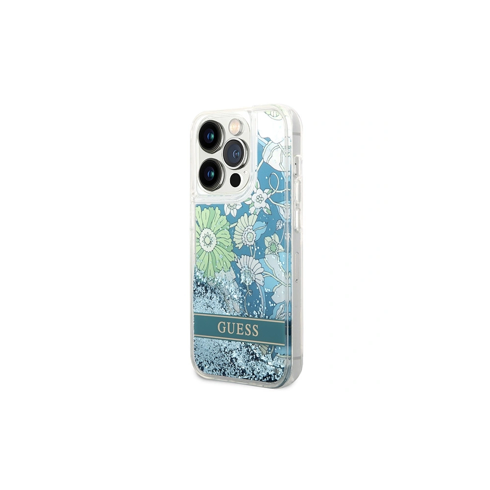 Hurtownia GSM - Etui Guess GUHCP14LLFLSN Apple iPhone 14 Pro verde/green hardcase Flower Liquid Glitter - GUE1976 - {ean13} - Hurt