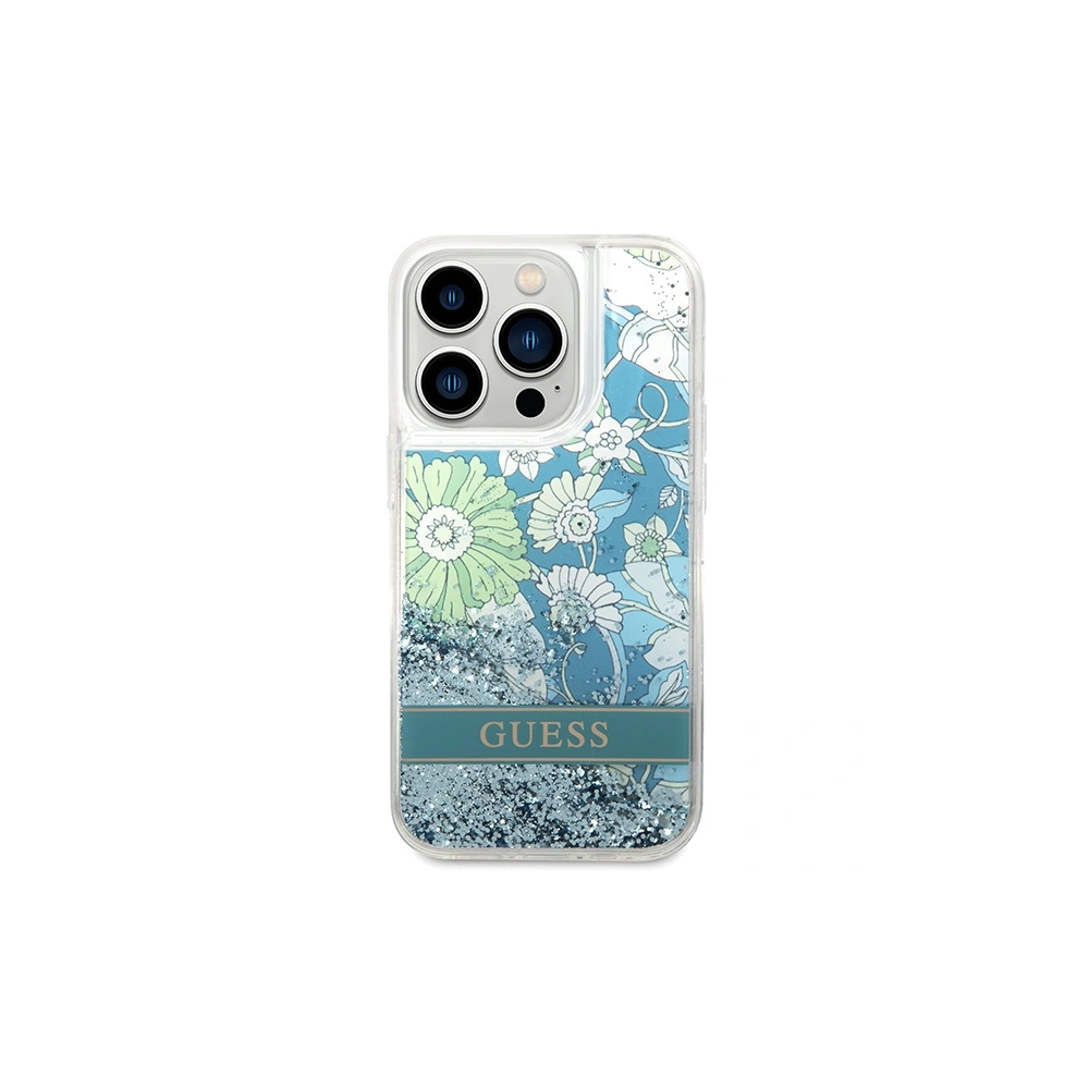 Hurtownia GSM - Etui Guess GUHCP14LLFLSN Apple iPhone 14 Pro zöld/green hardcase Flower Liquid Glitter - GUE1976 - {ean13} - Hurt